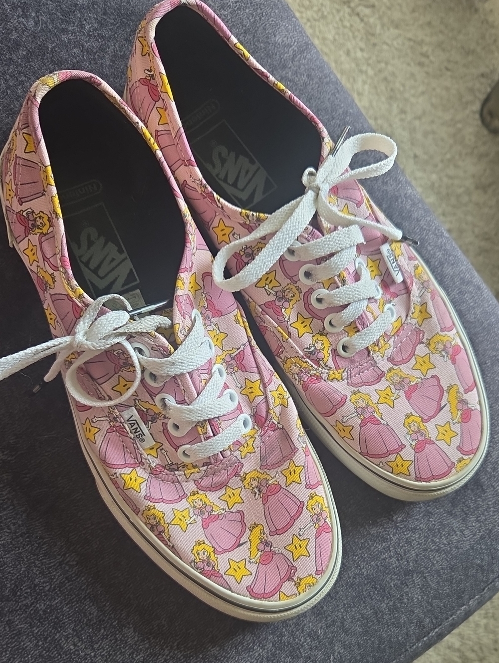 Vans X Nintendo Pink Princess Peach Lace-Up Sneakers